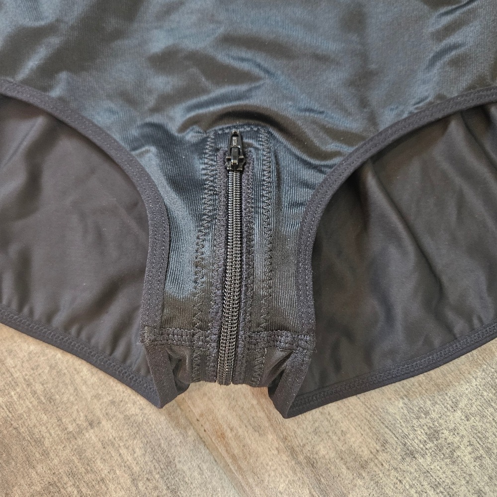 Shapellx SilkSculpt Zipper High-Waisted Brief Bodysuit 4XL Black Tummy Control - Picture 7 of 14